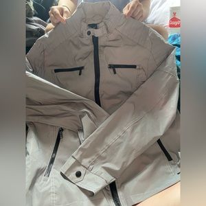 reflective grey jacket